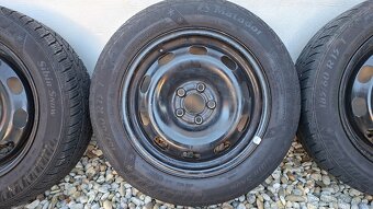 4x plechové disky 6Jx15 ET38 + zimné pneu 185/60 R15 - 4