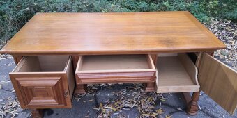 Masivny rustikálny písací stôl-dub - 4