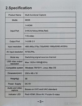 USB3.0 Video Capture Card HD/RCA/S-video - 4