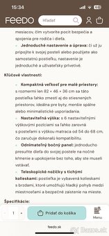 Detská postieľka na kolieskach zn. Feedo - 4