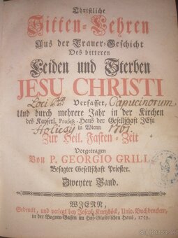 Život Ježiša Krtísta 1758 - 1759 2 knihy 4 diela - 4