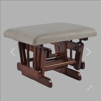 Hojdacie kreslo s podnožou, orech/béžová, TALMAN - 4