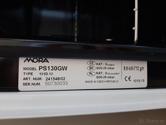 Predám biely plynový sporák MORA PS 130 GW - 4