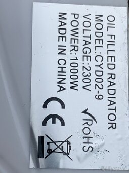 Olejový radiátor CYD02-9 – 1000 W, 230 V - 4