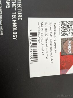 AMD Ryzen 9 9950X3D 4,3/5,7GHz, AM5 - nový - 4