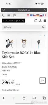 Detský golfový bag s 5 palicami Taylormade Rory 4+ - 4