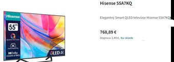 Hisense 55A7KQ 4K Ultra HD rozlíšenie (3840×2160), 55" (139 - 4