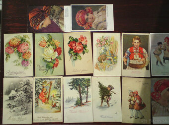 Žánrové blahoprajné staré pohladnice - 4