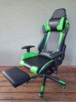 vidaXL Otočná herná stolička zelená - 4