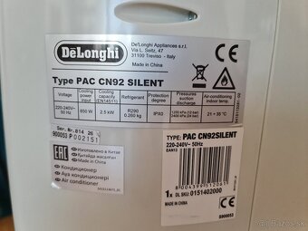 Prenosná klimatízacia DeLonghi PAC CN92 SILENT + Airlock - 4