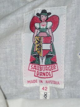 Kroj Dirndl Tirol 42 modrotlač - klobúk fašiangy - kabát - 4