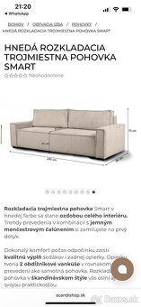 Rozkladacia pohovka s úložným priestorom - hnedá menčestrová - 4