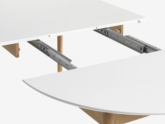 Jedálenský stôl MARSTRAND Ø110/110x200 biela/prírodná - 4