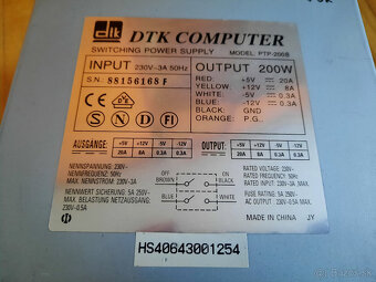 AT zdroj DTK 200 W pre retro PC - 4