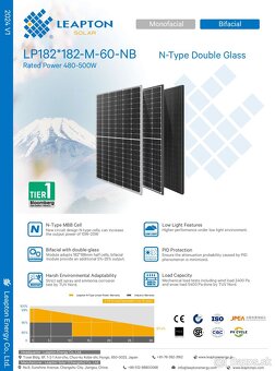SOLÁRNE FOTOVOLTAICKÉ PANELY Leapton 500 Wp FULLBLACK bif - 4