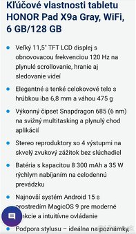 Predám úplne nový tablet s klávesnicou HONOR Pad X9a - 4