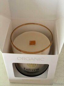 Organic Natural sviečky skle 250g,včelý vosk,Drevený knot - 4