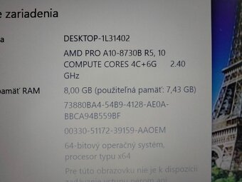 predám Hp elitebook 745 G4 - 8gb ram - 256gb ssd - 4