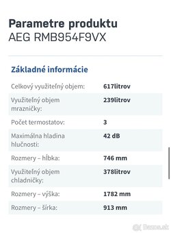 Chladnička AEG RMB954F9VX - Americká chladnička. - 4