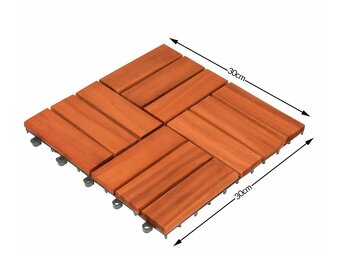 Drevené dlaždice akácia mozaika sada 11 ks po 30x30cm - 4