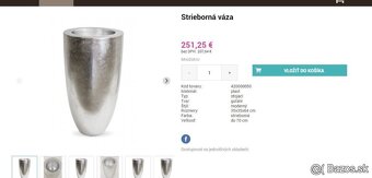 luxusna strieborna vaza 65cm - 55% - 4