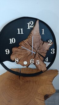 Drevo Dub Orech Nástenné hodiny - 4