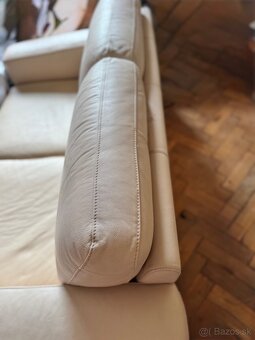 Kožená 2sedačka v bežovej farbe. - 4