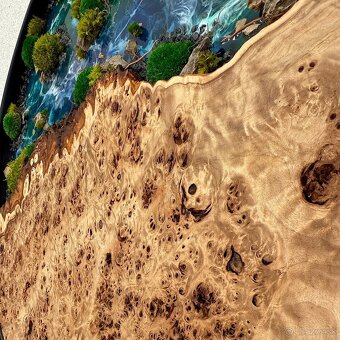 Machový obraz s epoxidom a drevom z očkového topoľa 63,5cm - 4