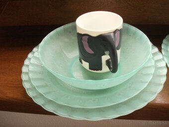 Farebné/2Poháre a 2xUm.Tanieriky-hrnčeky, 2iné - 4