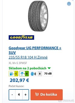 Predam zimne pneumatiky Good Year 235/55R 18 - 4