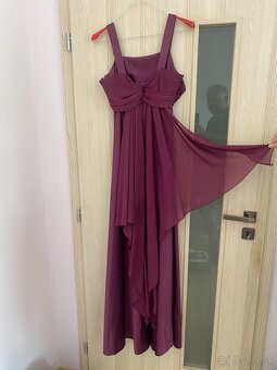 Dámske saténové  spoločenske šaty veľkosť  38 + kabelka - 4