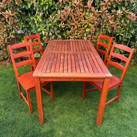 Drevená lavica, stôl a stoličky - 4