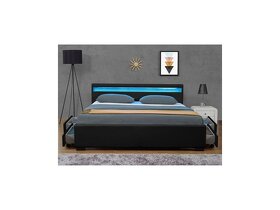 Čalúnená posteľ 180x200cm, čierna s úložným priestorom - 4