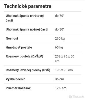 Zdravotná mechanická polohovateľná postel - 4
