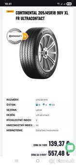 Letne pneu Skoda Scala 205/45 R18 - 4