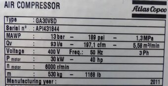 BAZAR - Šroubový kompresor Atlas Copco GA30VSD - 4