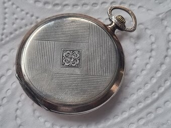 Strieborné, vreckové hodinky,Helvetia. - 4