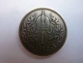 R-U vzácna 1 koruna 1892 bz vo veľmi peknom stave - 4