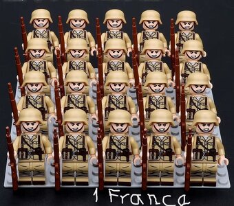 Vojaci 2. svetova vojna 20 ks+podlozka a zbrane - 4