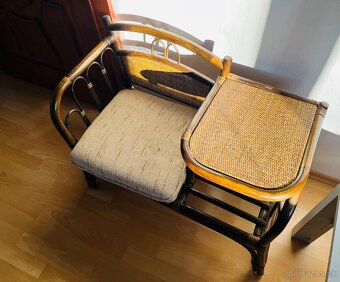 Ratanové kreslo so stolíkom – retro štýl - 4