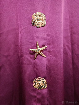 Blúzka bordová satén s brošňami, HIT, veľ. UNI - 4