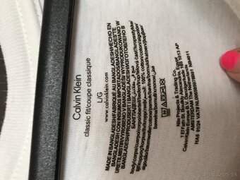 CALVIN KLEIN originál white pánske tricko L/XL - 4