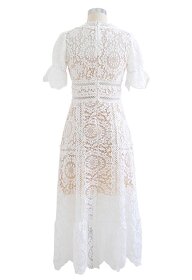 Chicwish biele čipkované šaty - 4