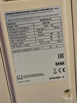 Predám kompletnú klimatizáciu Daikin, 3,5kW - 4