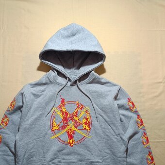 Palace flamed hood sivá mikina s ohňom S - 4