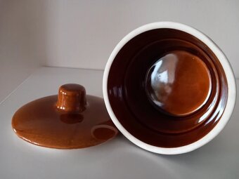 Stará kameninová dóza s vrchnákom 11,5x11,5 cm - 4