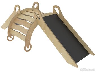 Montessori viacúčelová hojdačka ,preliezka,šmýkačka a tabuľa - 4