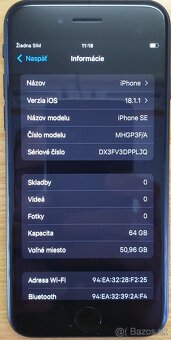 iPhone SE 2020 64 GB TOP STAV 94% zdravie super cena - 4