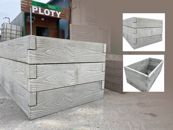 Betónový vyvýšený záhon ROBUST dekor drevo - 4