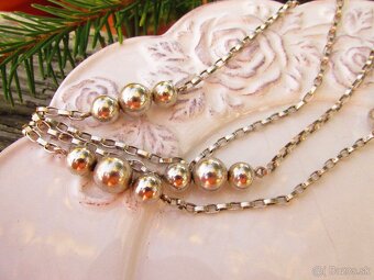 Starý dlhý strieborný náhrdelník, Ag 835 - 4